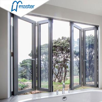 China Magnetic Hot Sale Master Screen Tempered Glass Bi Tempered Glass Double Glazed Aluminum Windproof Folding Windows Well With Good Price for sale