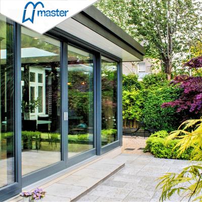 China Factory direct sale windproof tempered double low E glass liner and argon filled double glazed sliding doors glass design sliding door for sale