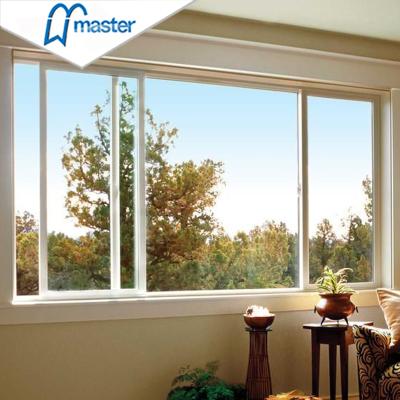 China Master Screen Magnetic Top Selling Windproof Double Horizontal Sliding Glass Aluminum Frame Sliding Windows For House for sale