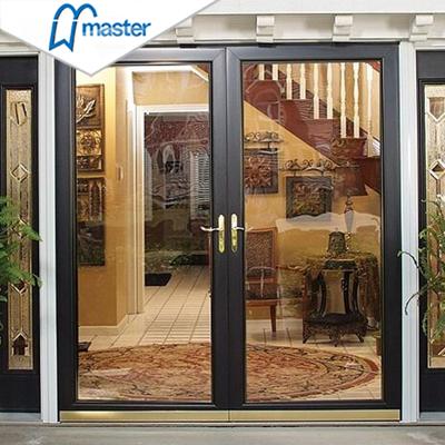 China Factory direct sales new style hurricane proof exterior aluminum patio windproof glass swing double glass french doors for sale