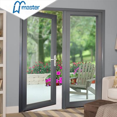 China Main Hot Sale High Quality Hurricane Proof Windproof Well Soundproof Exterior Aluminum Patio French Glass Doors Swing Resistant for sale