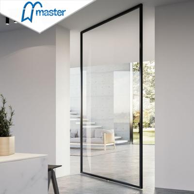 China Automatic Standard Aluminum Pivot Double Glass Door Windproof With High Quality for sale