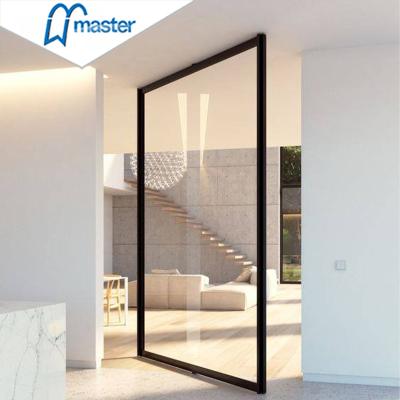 China Direct Selling Automatic Exterior Aluminum Pivot Door Factory Price Entrance Entry Pivot Glass Door for sale