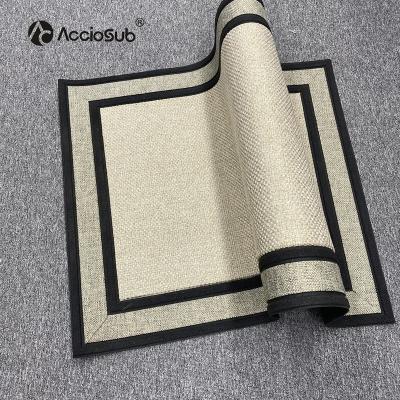 China Acciosub Logo Polyester Hot Sale Non-Slip Washable Sublimation Customized Printed Rubber Door Mats For Etsy Gray for sale