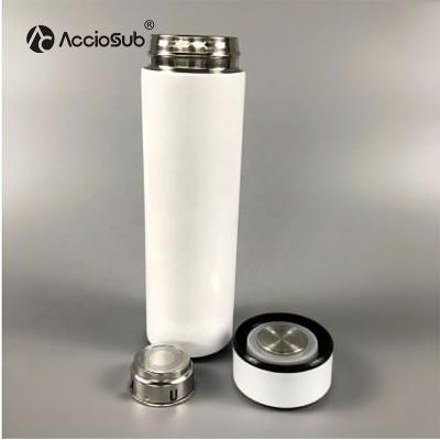 China PORTABLE AccioSub RTS 500ml Temperature Show Portable Smart LED Vacuum Wall Stainless Steel White Dual Sublimation Tumbler for sale