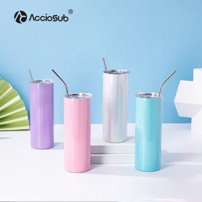 China AccioSub RTS 20oz PORTABLE Double Wall Stainless Steel Offensive Vacuum Colored Sublimation Twinkle Straight Tumbler for sale