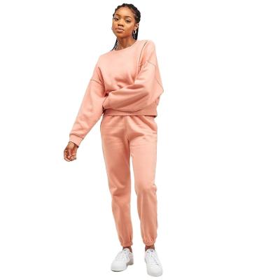 China Active Tracksuits Women Sweatsuit Shoulder Drop Gear Anti-pilling Anti-pilling Anti-pilling Crew Tracksuits Two-Piece Neck Joggers for sale