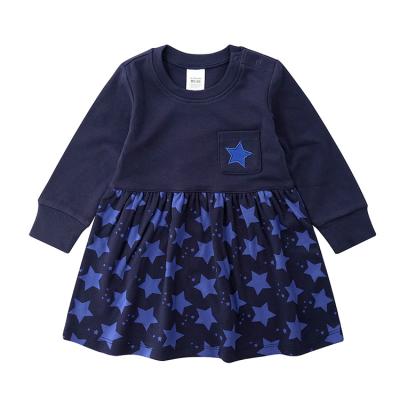 China Breathable Breathable OEM Print Babies' Dresses Long Sleeve Casual Dressing Cotton Fabric New Arrival for sale