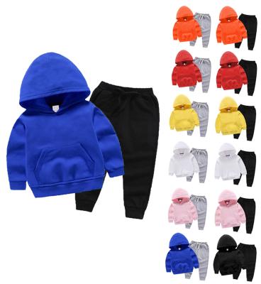 China Clothing Kids Boutique Breathable 100% Cotton Fabric Kids Sport Hoodie And Pants Set for sale