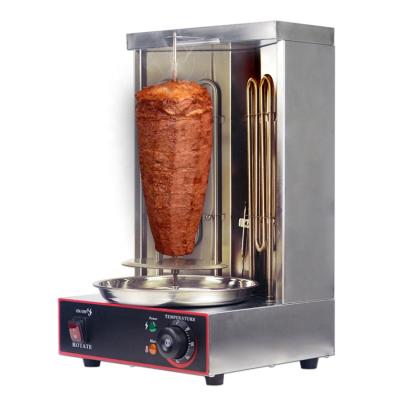 China Easily Assembled Stainless Steel Electric Vertical Rotisserie Grill Doner Doner Chicken Shawarma Machine BBQ Automatic Rotating Grill for sale