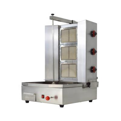 China Easily Assembled Vertical 3 Burner Commercial Propane Rotisserie Turkey Doner Chicken Kebab Shawarma Machine BBQ Grill for sale