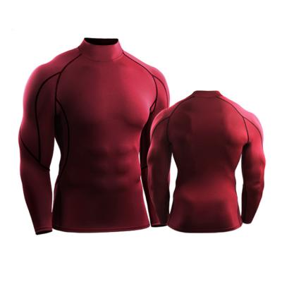 China Wholesale Crewneck T Shirts Mens Gym Breathable Compression Under Base Layer Tops Long Sleeve Sports Fitness Quick Dry Sweatshirt for sale