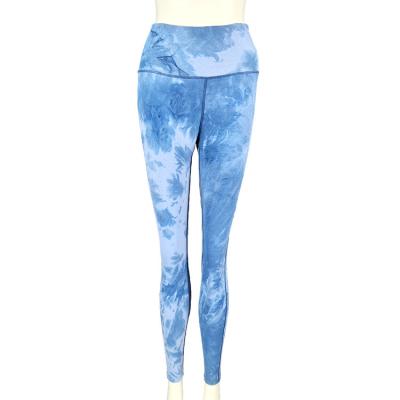 China Customization Breathable Women High Waist Sexy Tie Dye Yoga Pants Seamless Workout Soft Tights Tie Dye Marble Leggings for sale