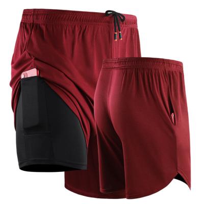 China Summer Fake Sports Breathable Both Shorts Men Running Basketball Polyester Sports Breathable Quick Dry Shorts for sale