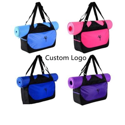 China Foldable gym leisure sports canvas yoga mat bag tote bag large capacity yoga mat bag logo printing durable eco-friendly yoga mat bag for sale