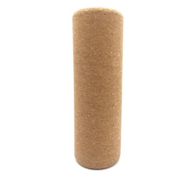 China Custom Logo Durable High Density Natural Material Private Label Logo Muscle Massage Cork Yoga Roller for sale