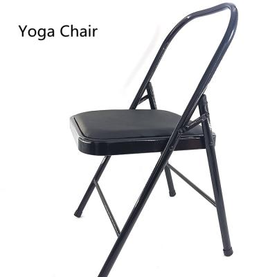 China Wholesale Custom Durable Multifunctional Home Yoga Chair Factory Equipment Metal Accessory Folding Thicken Fitness Yoga Chair for sale