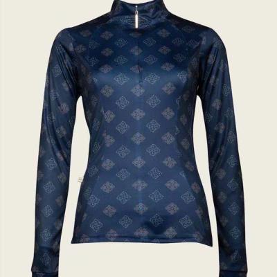 China Silicon Grip SF Horse Racing Riding High Quality Long Sleeve Base Layer Ladies Rider Tops Unique Clothing Sublimation Pattern for sale