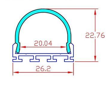 China Waterproof 2m length LED aluminum extrusion profiles  A2623 for LED Strips for shops stores mall for sale