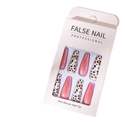 China Wholesale Design Coffin Long Press On Nails Artificial Luxury Custom Colored Fake Press On Nails for sale