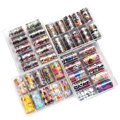 China 2D Hot Sale Christmas Nail Transfer Foils Paper Nail Art Foil Polish Roll Set Sticker for sale