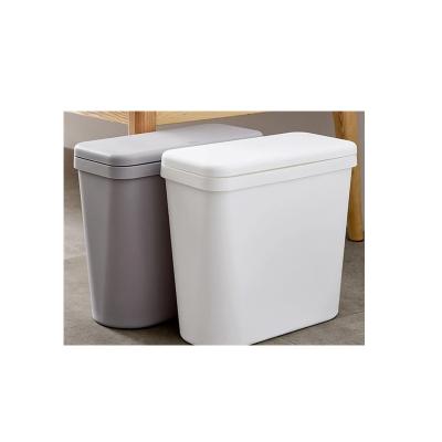 China Sustainable Nordic Trash Can Rectangle Trash Can Household Squeezing Style Plastic Trash Can for sale