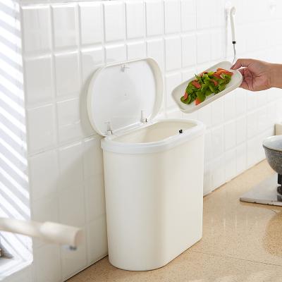 China Viable Simple Trash Bin Flat Household Squeezing Style Plastic Trash Bin for sale