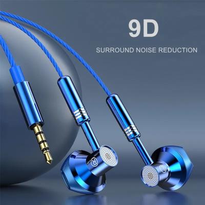 China New Viable wire-controlled wire-controlled telephone subwoofer earphone metal headset semi-in-ear wired earplugs for sale