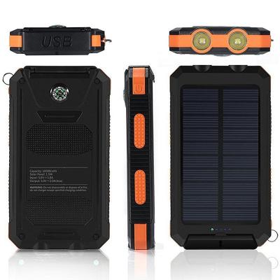 China Support Solar Panel Charging Treasure USB Power Supply 20000mah Waterproof Solar Flash Lamp Charging Mobile Charging Station for sale