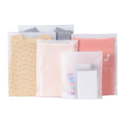 China Recyclable Most Popular Frosted Zipper Bags For Shoes And Clothes Packaging Logo Frosted Zipper Plastic Bags Custom Wholesale for sale