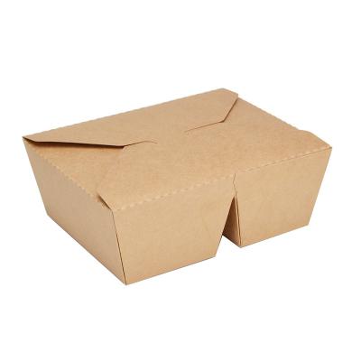 China Custom Old Takeout Multi Box Fully Degradable Recycled Four Materials One Grid Paper Packing Box Grid Lunch Box Salad Multi Box for sale