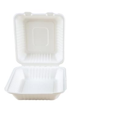 China 100% Compostable Natural Disposable Logo Box 800ml Bread Heart Lunch Box Food Recyclable Bamboo Plastic Bagasse Cooler Box for sale