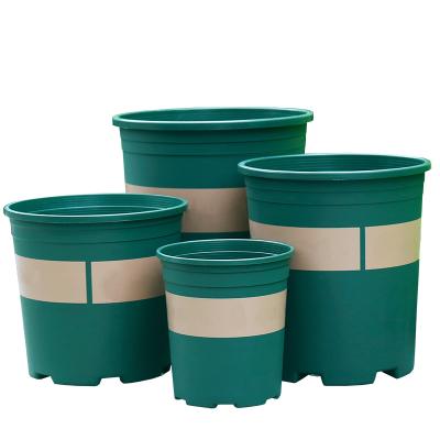 China Eco-friendly Garden Supplies Flowerpot Multiple Sizes Nursery Graft Blow Mold Plastic Flower Pot Bottom Support for sale