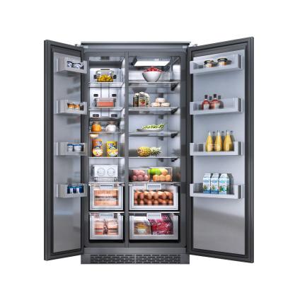 China 455L air-cooled COMPRESSOR appliances and built-in double door frost-free refrigerator for sale