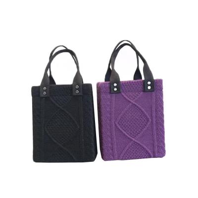 China Korean Style Knitted Handbag Bag Simplicity Fashion Color Woven Square Bag Small for sale