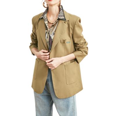 China Anti-wrinkle ropa de mujer 2022 fall custom elegant coats plus size fashion long sleeve blazers ladies women casual loose female formal suit for sale