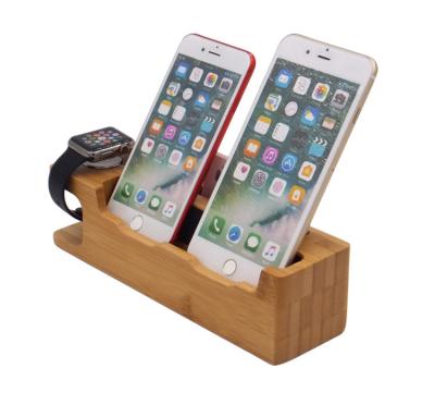 China Viable Mobile Phone Docking Station Cell Phone Holder, Wooden Bamboo Car Phone Holder for sale