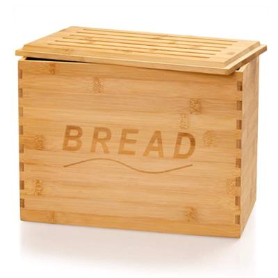 China Stockable Food Storage Organizer, Snack Box Food Storage Container, Natural Bamboo Bread Box with Bamboo Lid for sale