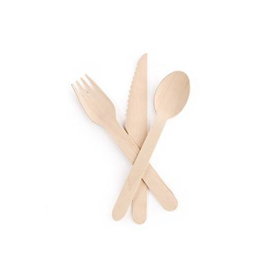 China Disposable Restaurant Flat Dishes Takeout Set,Eco-Friendly Natural Package Fork Knife Serving Disposable Bamboo Spoon Cutlery Set for sale