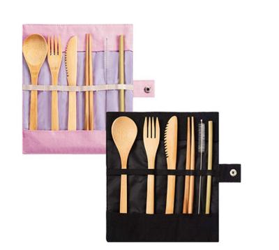 China Reusable Flatware Bamboo Utensils Reusable Cutlery Knife Spoon Forks Disposable Wooden Bamboo Cutlery Set for sale