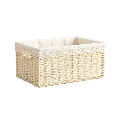 China Viable Desktop Rattan Home Storage Organizer Box, Controller Organizer, Rattan Storage Space Saving Basket for sale