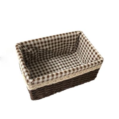 China Viable Wicker Storage Rack, Farmhouse Style Rattan Pastoral Storage Box, Rattan Storage Basket for sale