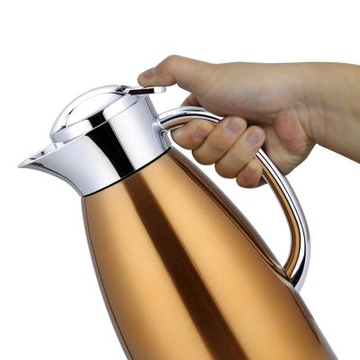 China Sustainable 1.5L Double Wall Vacuum Insulated Hot Stainless Steel Water Coffee Jug Thermos Coffee Teapot for sale