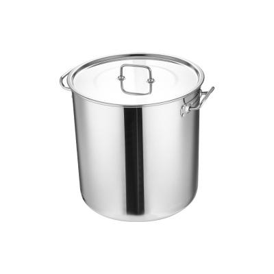 China Viable large size thickened stainless steel stock pot hotel supplies straight stock soup pot stainless steel stock pot for sale