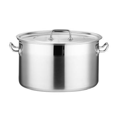 China Large Capacity Modern Simple Straight Shape Cookware Cooking Stainless Steel High Quality Soup And Stock Pots Hotel Supplies for sale