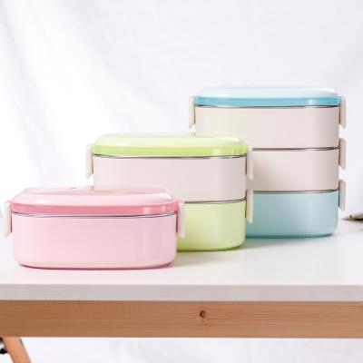 China Freshness Preservation Stainless Steel Lunch Box Layered Food Containers Stainless Steel Lunch Box for sale