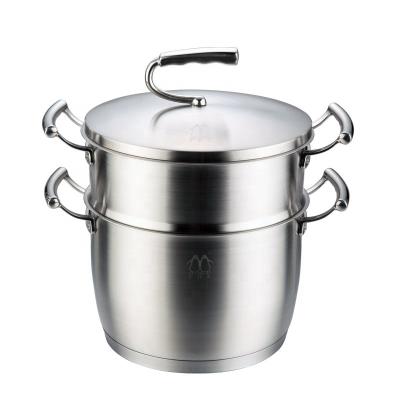 China 24cm tall 304 high quality stainless steel stocked Mingmen steaming pot with easy to use double handles for sale