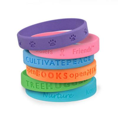 China BOHEMIA Manufacturer Custom Kids Motivation Hand Band With Blank LOGO Sport Silicone Bracelet Wrist Band for sale