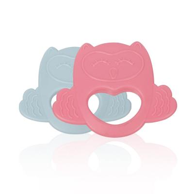 China Soft Toy Silicone Gum Silicone Amazon Hot Selling Baby Chewing Gum Baby Toy Owl Design 3D Silicone Teether for sale