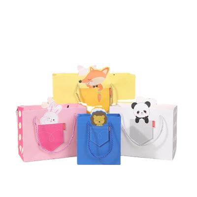 China Handmade Custom Printing Stationery Set Kids Clothing Cartoon Paper Bag Gift Bags for sale